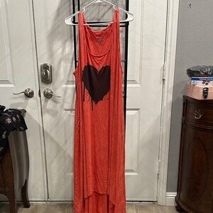 Torrid super soft Orange Dress with Black Heart Design plus size 4